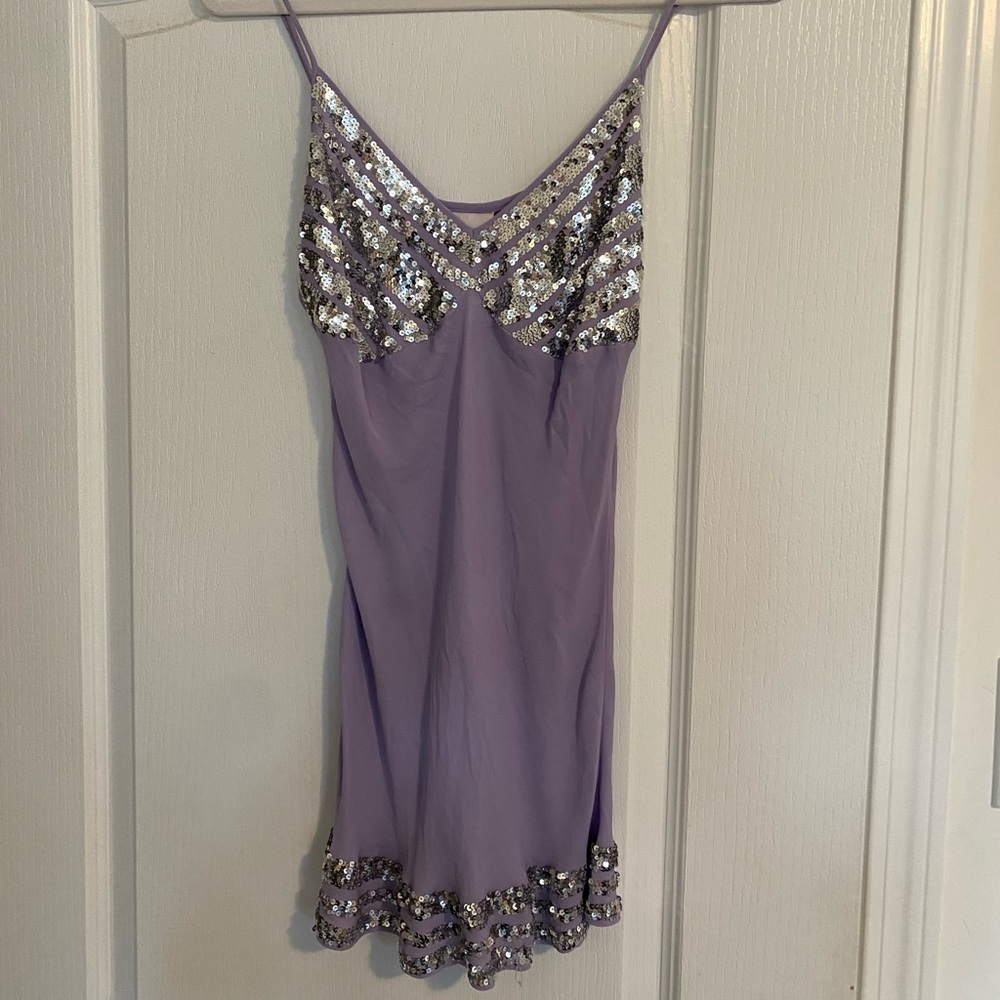 Central Park West size medium lavender sequin silk top. Mint condition.